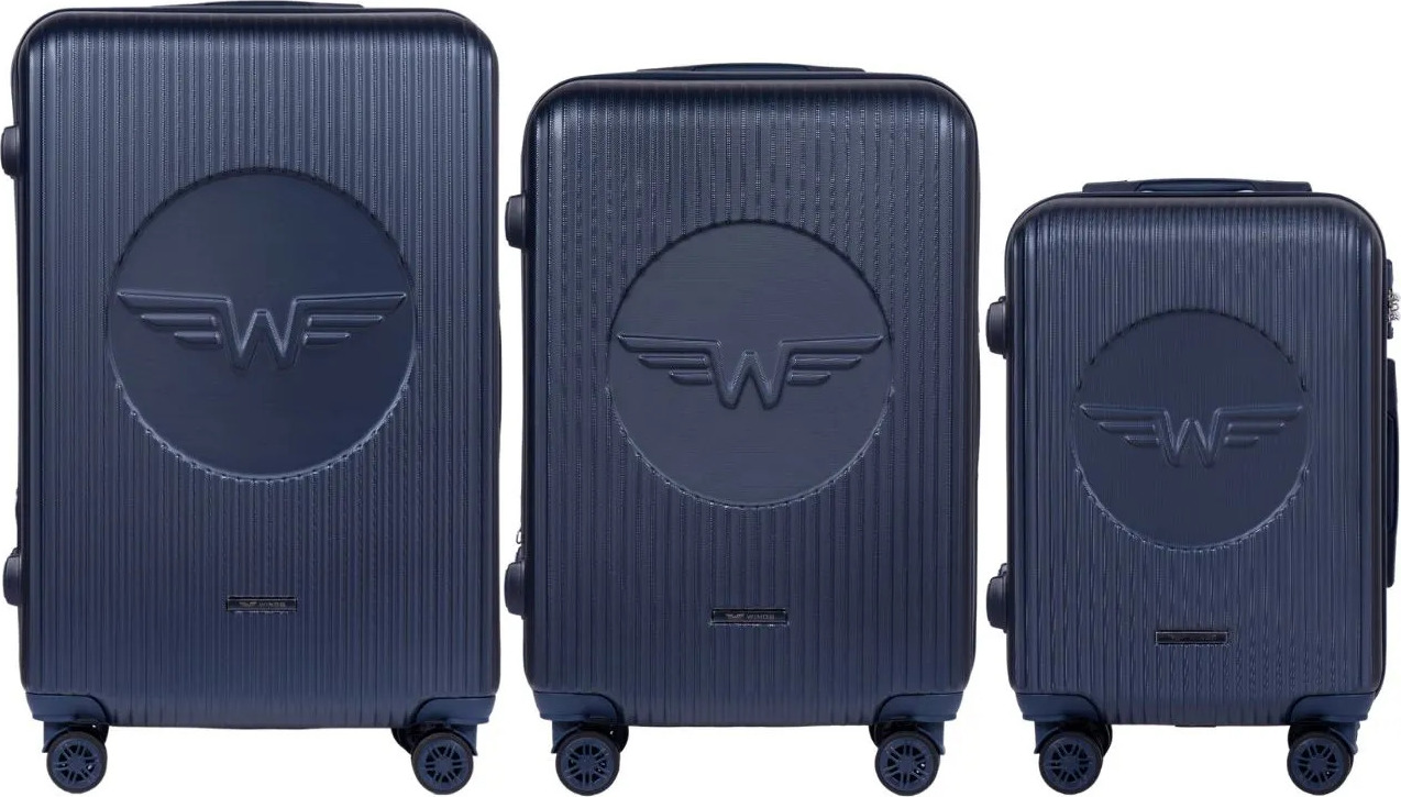 Tmavomodrá sada cestovných kufrov SWALLOW SWL03 KPL, sada 3 krídlových kufrov (L,M,S), modrá Veľkosť: Sada kufrov