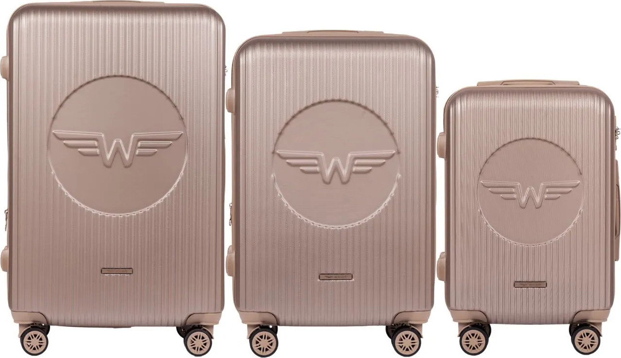 Champagne sada cestovných kufrov SWALLOW SWL03 KPL, Set of 3 Wings Suitcases (L, M, S), Champagne Veľkosť: Sada kufrov