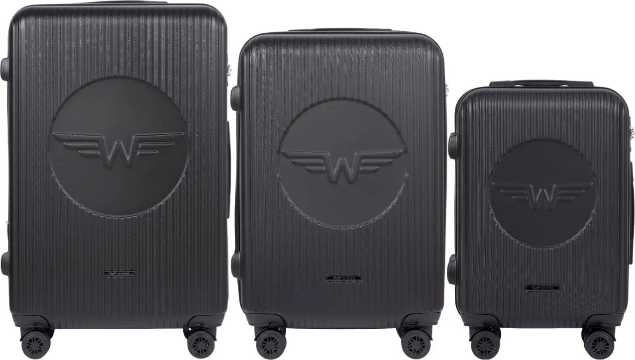 Antracitová sada cestovných kufrov SWALLOW SWL03 KPL, Set of 3 Wings Suitcases (L, M, S), Dark Grey Veľkosť: Sada kufrov