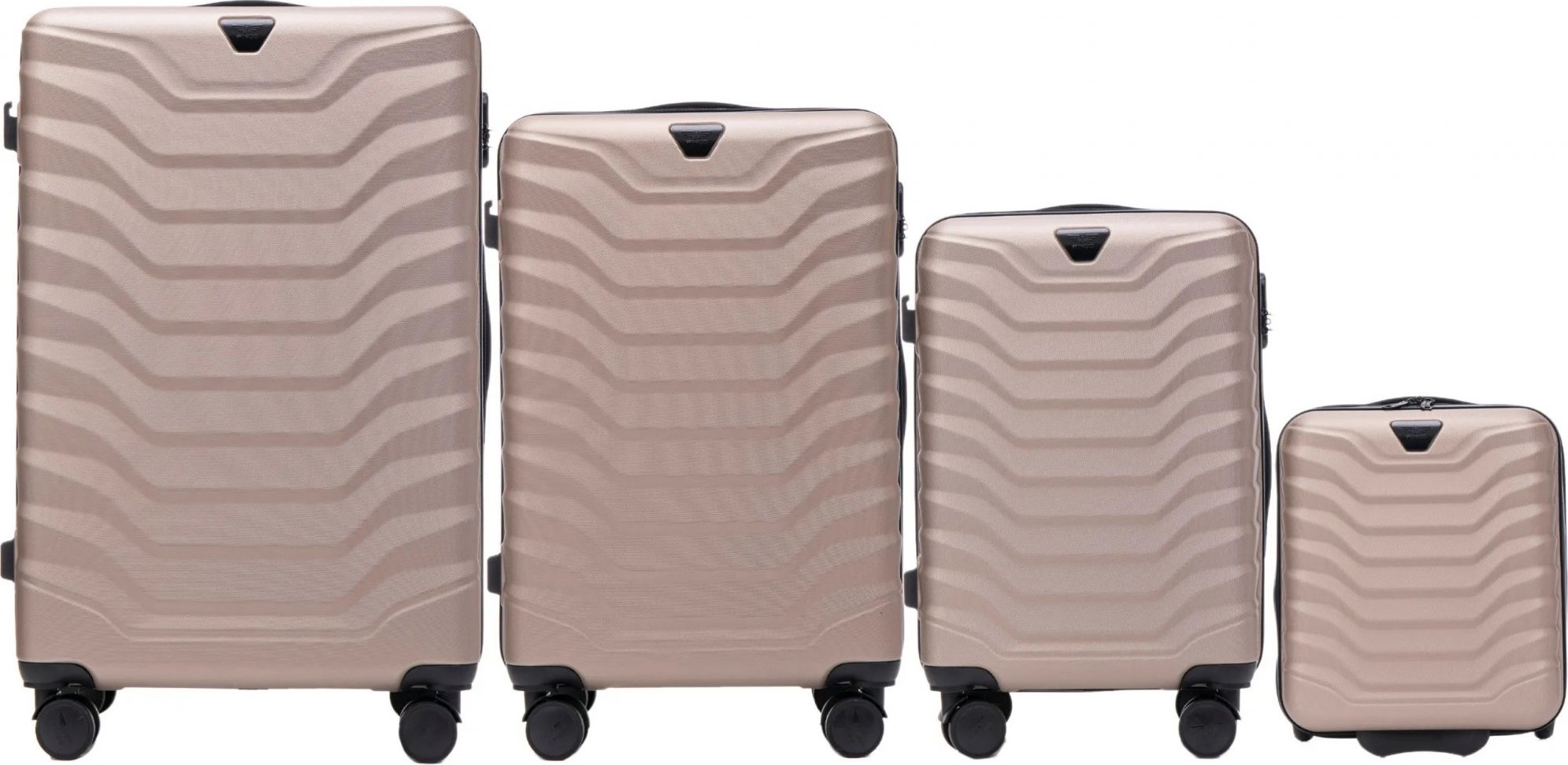 Champagne 4dielna sada kufrov PEAFOWL PEA01, Set of 4 suitcases (L, M, S, XXS) Wings, Champagne Veľkosť: Sada kufrov