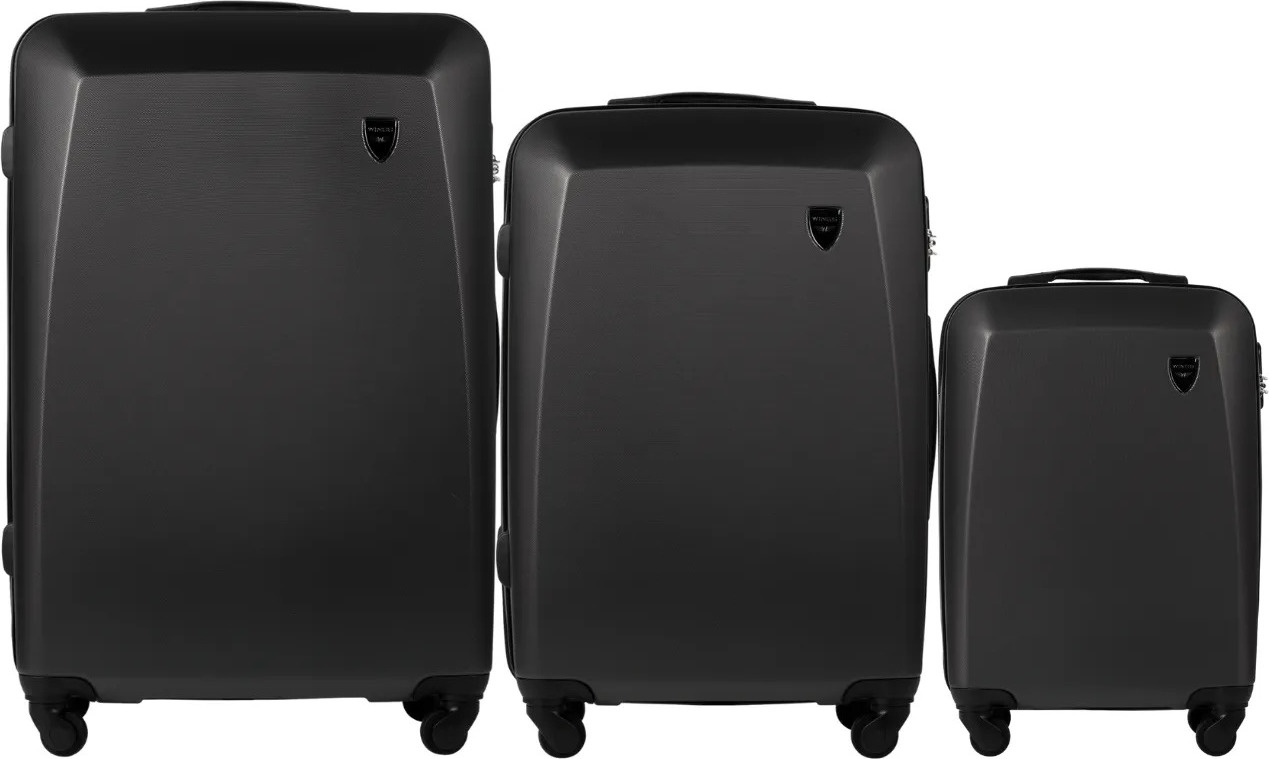 Tmavosivá sada cestovných kufrov 0125, (L,M,S) Wings, Dark Grey Veľkosť: Sada kufrov