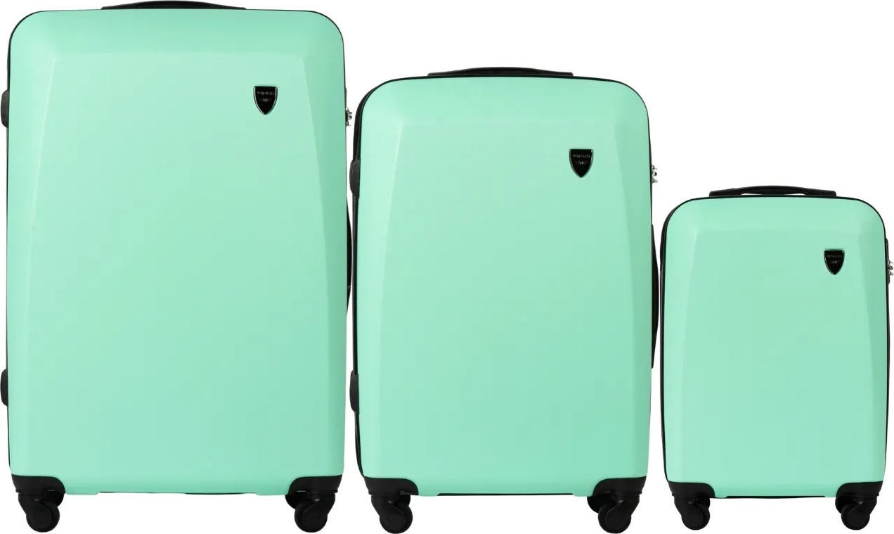 Mintová sada cestovných kufrov 0125, (L,M,S) Wings, Light Grey Veľkosť: Sada kufrov