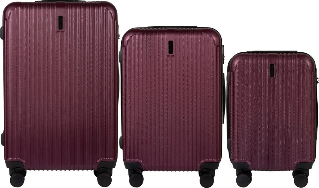 Vínová sada cestovných kufrov EGRET TR059,(L,M,S) Wings, Burgundy Veľkosť: Sada kufrov