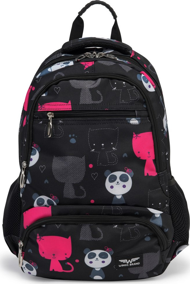 Čierny batoh s púzdrom - Panda BP20-01 BACKPACK BLACK PANDA Veľkosť: ONE SIZE