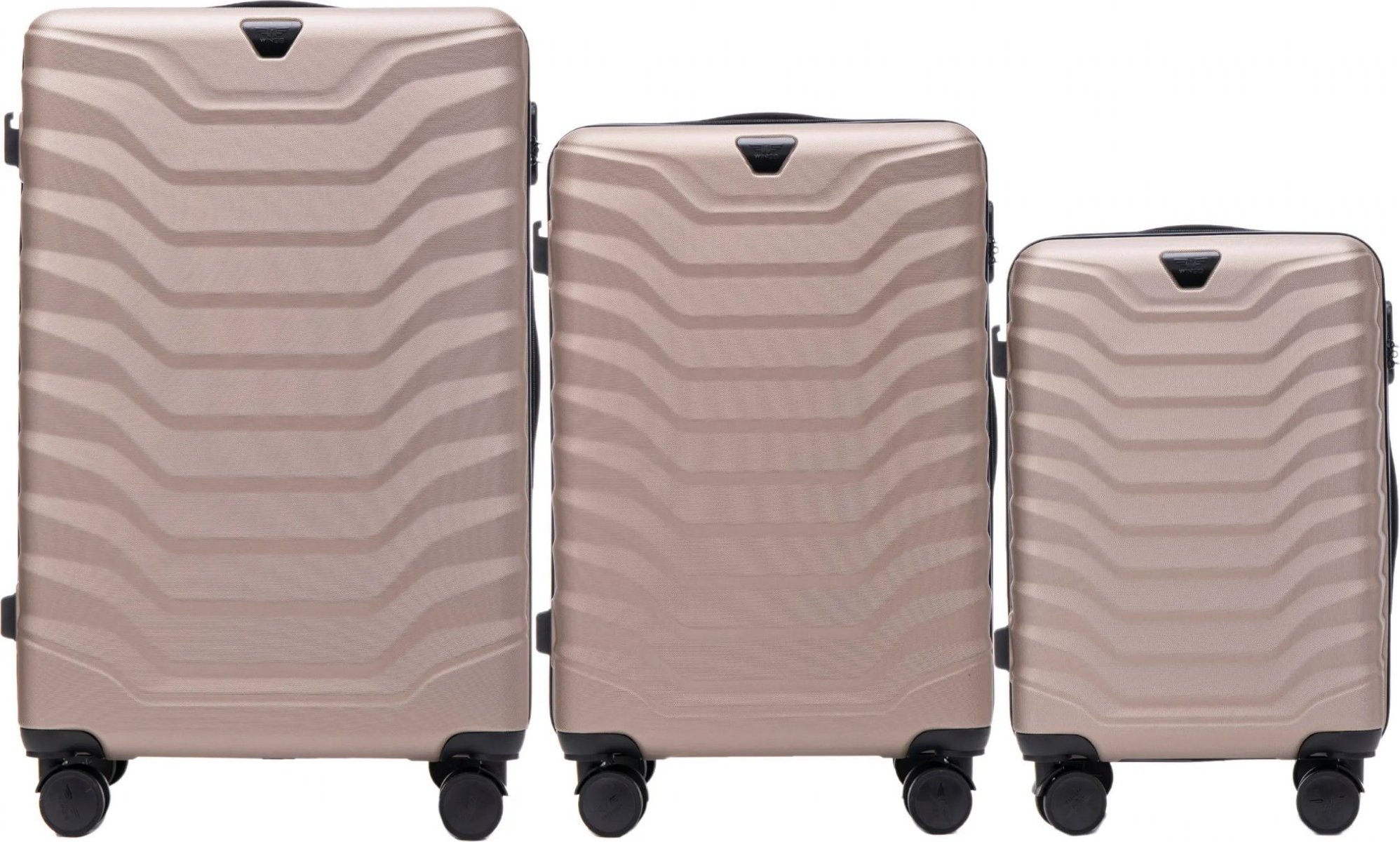 Champagne 3dielna sada kufrov PEAFOWL PEA01, Set of 3 suitcases (L,M,S) Wings, Champagne Veľkosť: Sada kufrov