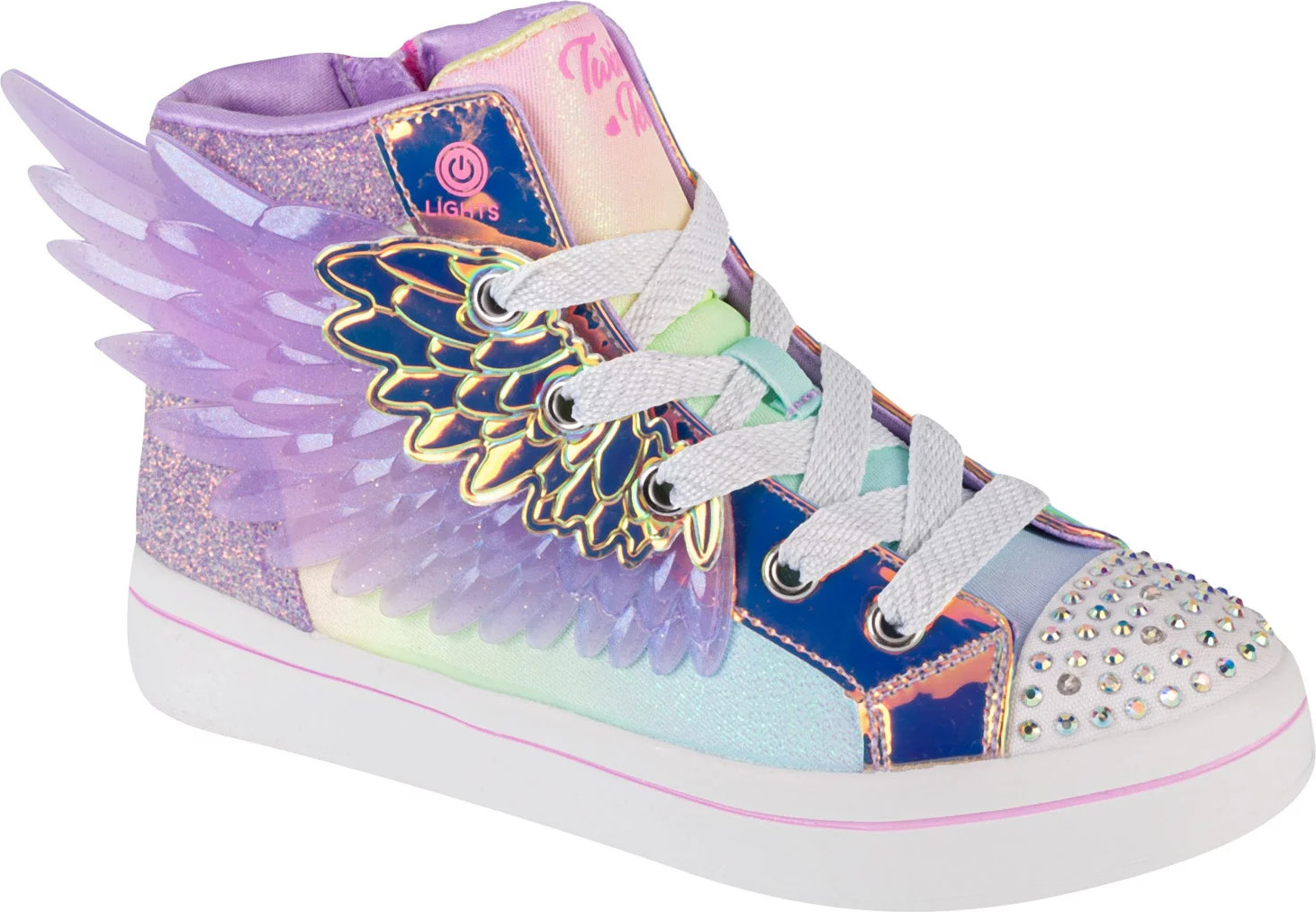 Svetlofialové dievčenské svietiace tenisky Skechers Twi-Lites 2.0-Unicorn Wings 314401L-MLT Veľkosť: 34
