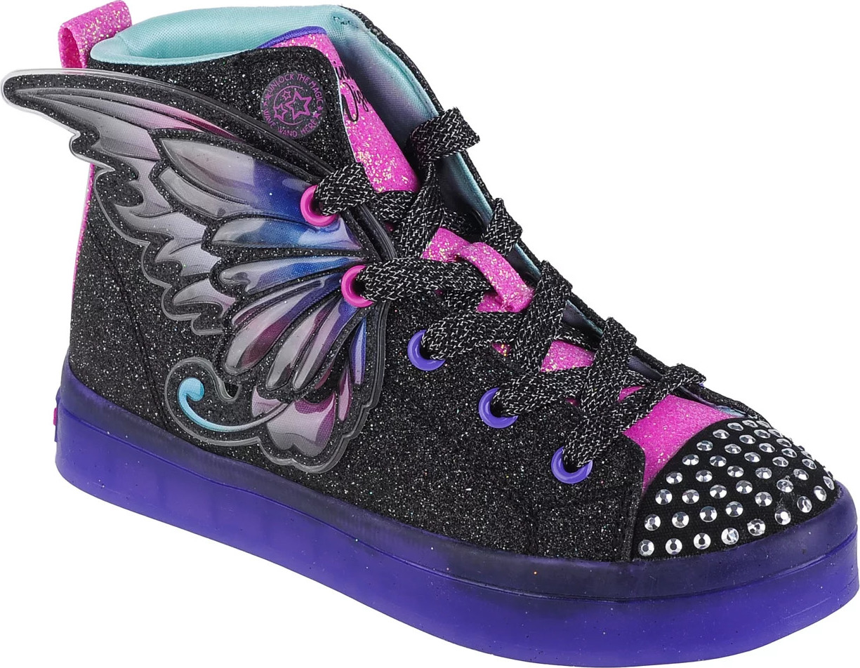 Čierno-fialové trblietavé svietiace tenisky Skechers Twi-Lites 2.0-Twinkle Wishes 314350L-BKMT Veľkosť: 31