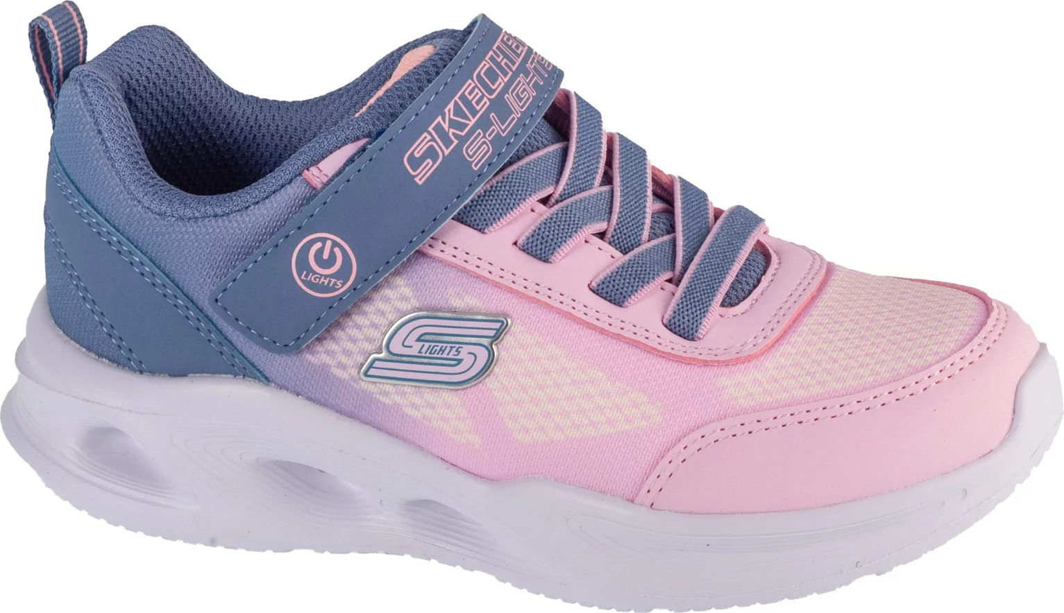 Fialovo-ružové dievčenské tenisky Skechers Sola Glow - Ombre Deluxe 303714L-GYLP Veľkosť: 33