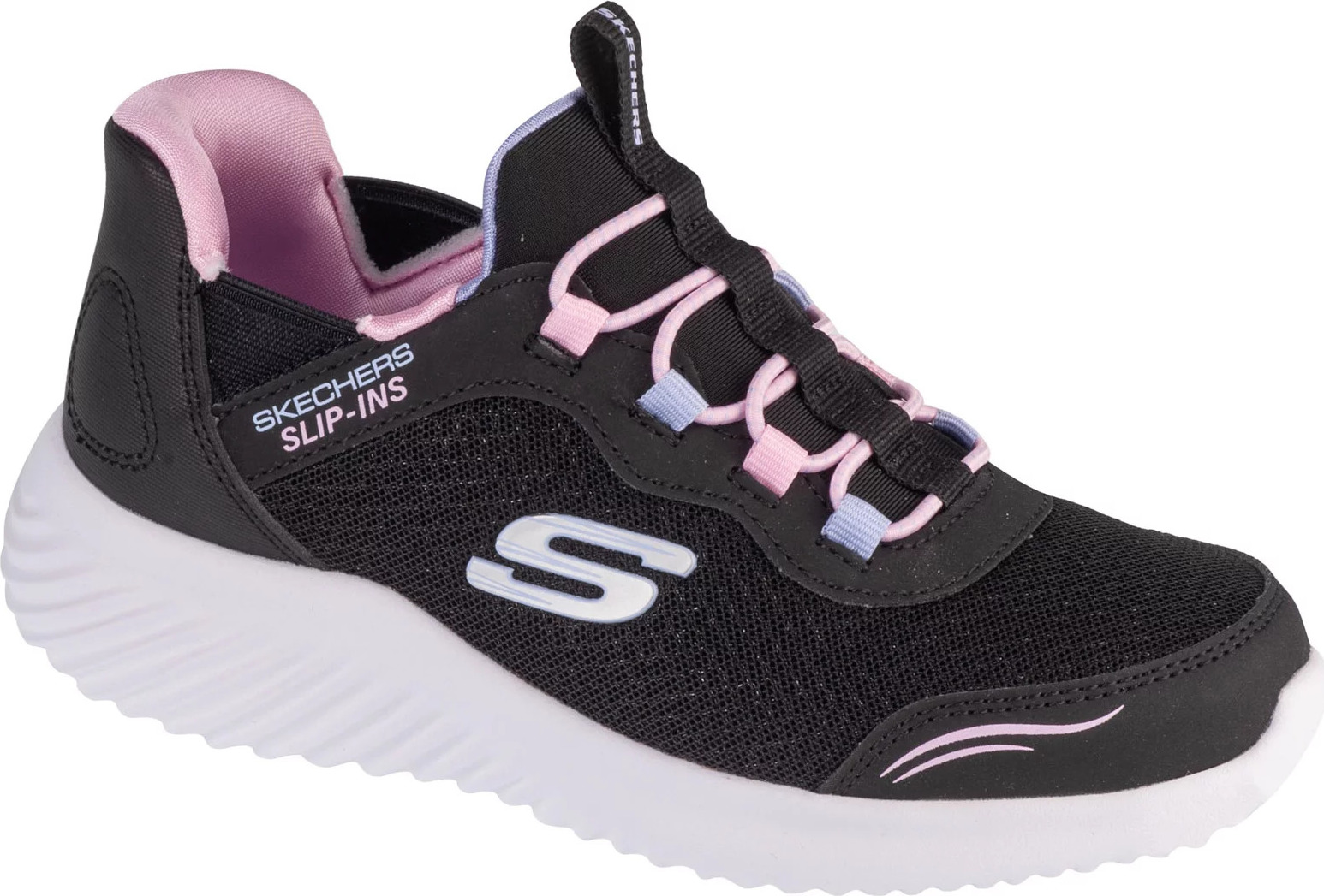 Čierne dievčenské tenisky Skechers Slip-Ins: Bounder - Simple Cut 303585L-BLK Veľkosť: 28