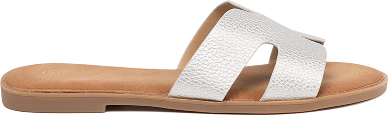 Strieborné dámske nazúvaky s výrezmi GG-80S Veľkosť: 36