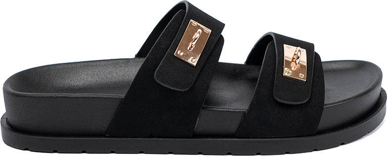 Čierne dámske nazúvaky so zlatými prvkami 1139B Veľkosť: 36