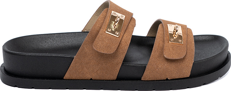 Svetlo hnedé dámske nazúvaky so zlatými prvkami 1139C Veľkosť: 36