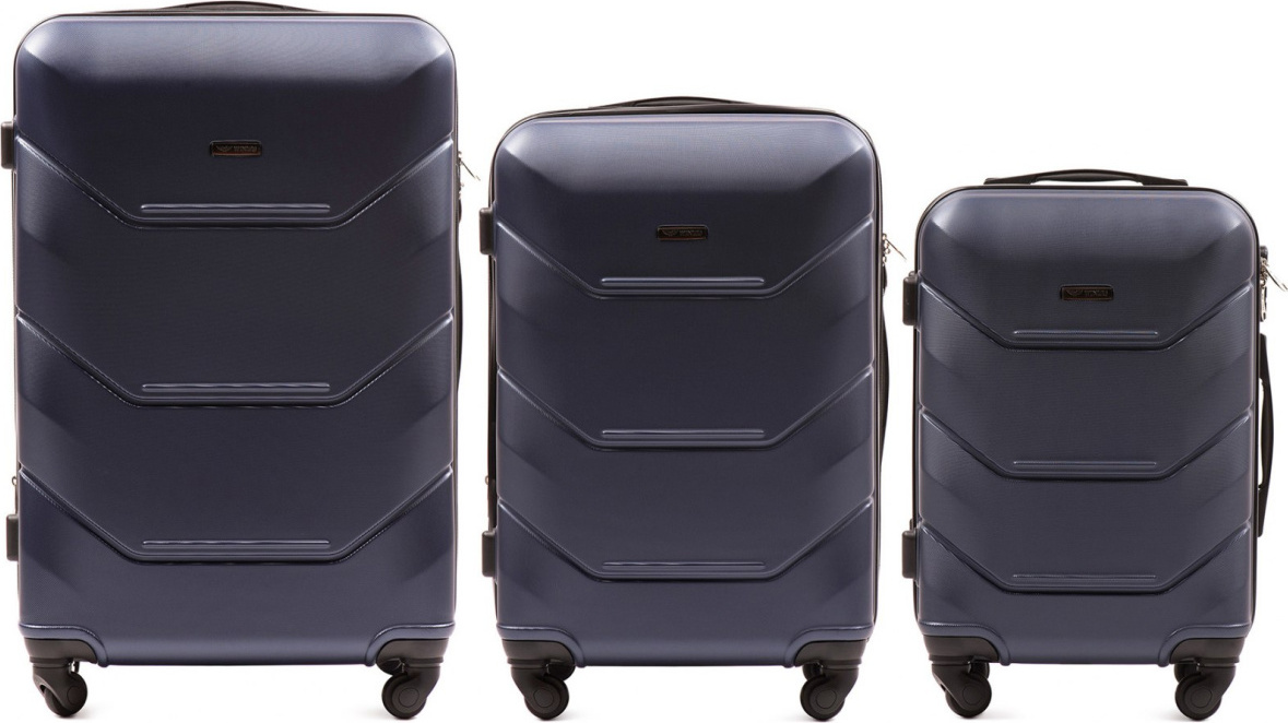 Tmavomodrá sada 3 škrupinových kufrov PEACOCK 147, Luggage 3 sets (L,M,S) Wings, Blue Veľkosť: Sada kufrov