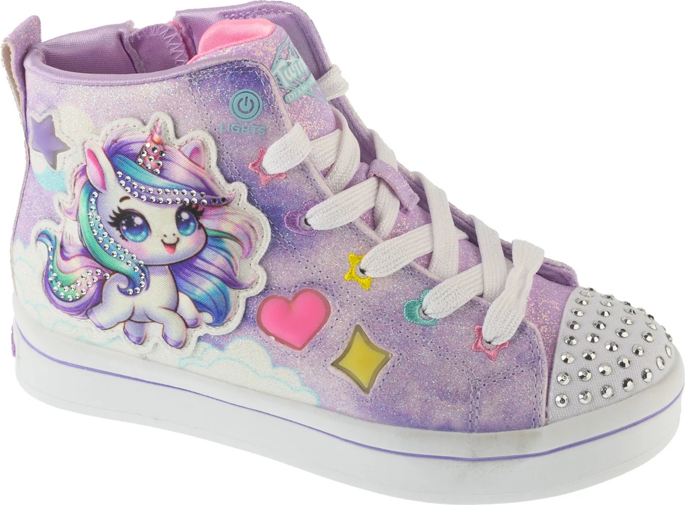Svetlo fialové dievčenské členkové tenisky Skechers Twi-Lites 2.0 - Unicorn Glam 314378L-LVMT Veľkosť: 28