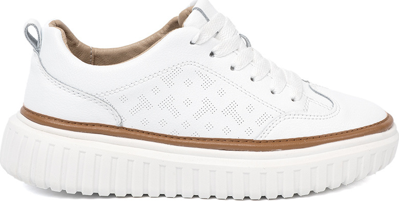Biele dámske kožené sneakersy na platforme Sergio Leone SP025W Veľkosť: 36