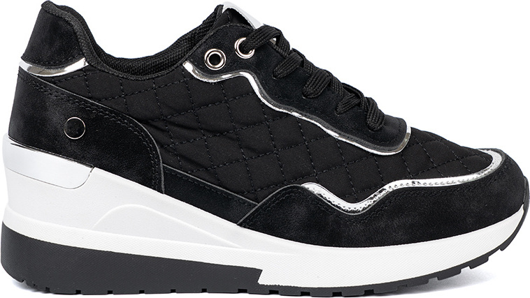 Čierne dámske tenisky na kline s prešívaním A-75/B Veľkosť: 38