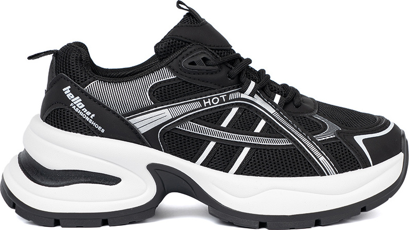 Čierne dámske sneakersy s robustnou bielou podrážkou YY-26A/B Veľkosť: 36