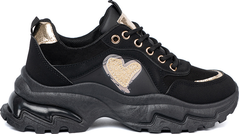 Čierne dámske sneakersy so zlatými detailmi A88-199B Veľkosť: 36