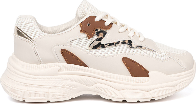 Béžové dámske sneakersy s hrubou podrážkou 1193BE Veľkosť: 41
