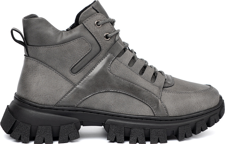 Sivé dámske šnurovacie traperky s hrubou podrážkou BT750G Veľkosť: 36