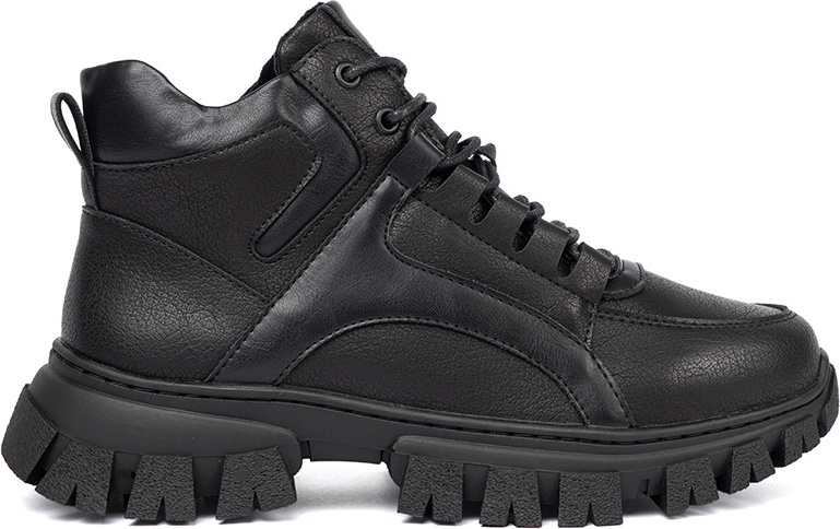 Čierne dámske šnurovacie traperky s hrubou podrážkou BT750B Veľkosť: 36