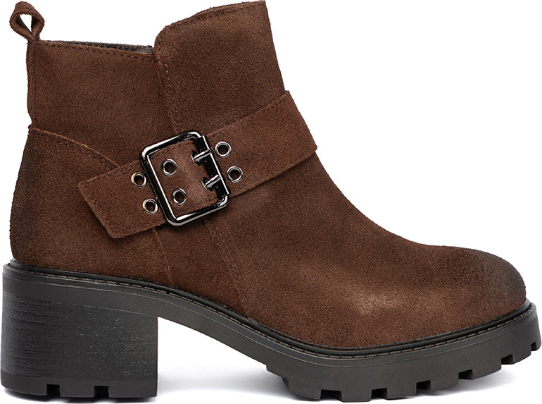 Hnedé dámske kožené členkové topánky na podpätku Sergio Leone, podpätok 5,5 cm BT720-S/BR Veľkosť: 36