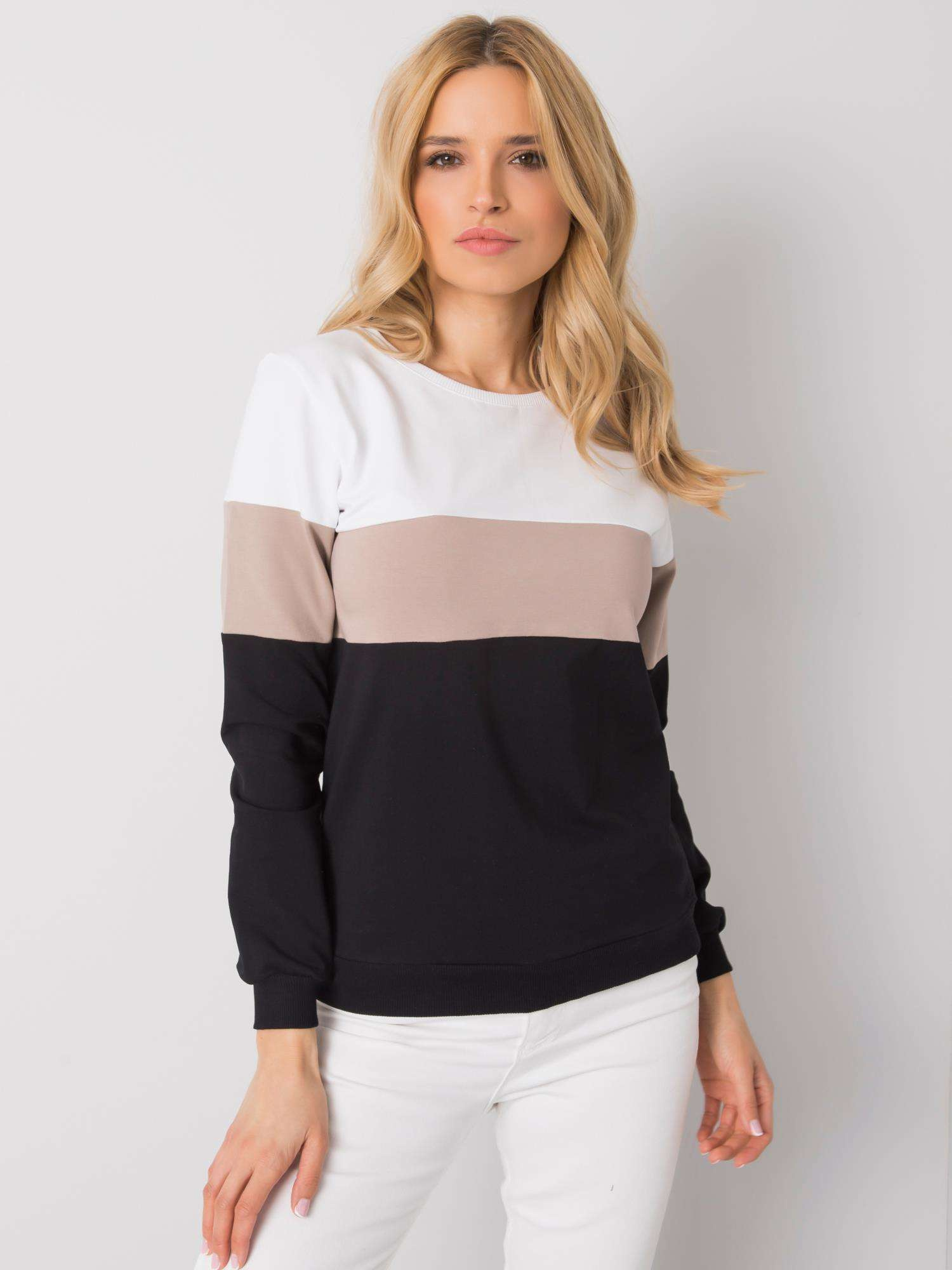 Čierno-biela dámska mikina bez kapucne RV-BL-5787.15X-black Veľkosť: M