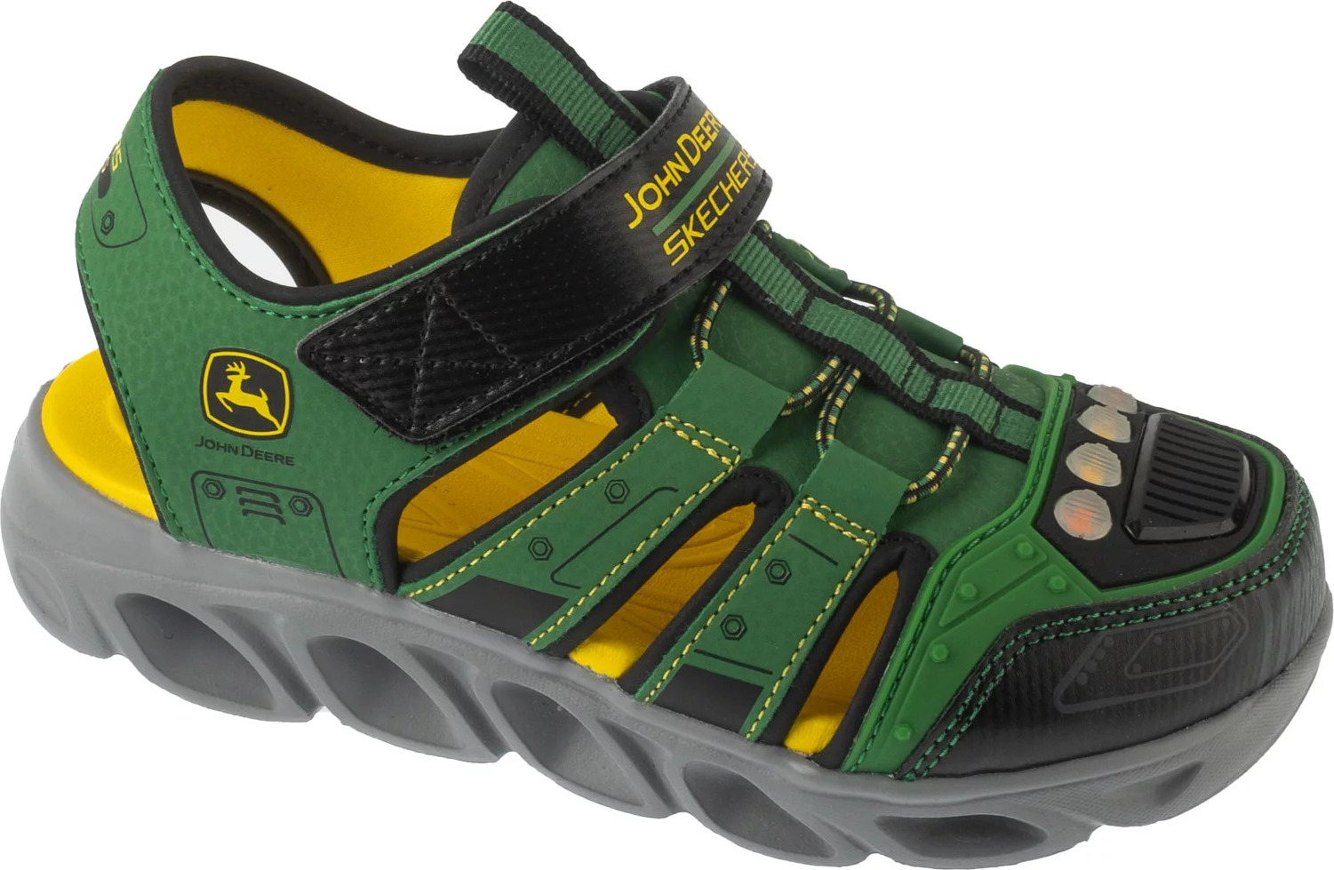 Zelené chlapčenské sandále Skechers John Deere: Hypno-Splash - Tractor 407070L-GNBK Veľkosť: 28