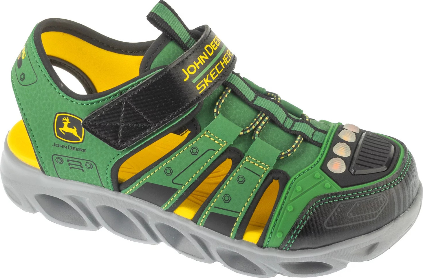 Zelené chlapčenské sandále Skechers John Deere: Hypno-Splash - Tractor 407070L-GNBK Veľkosť: 30