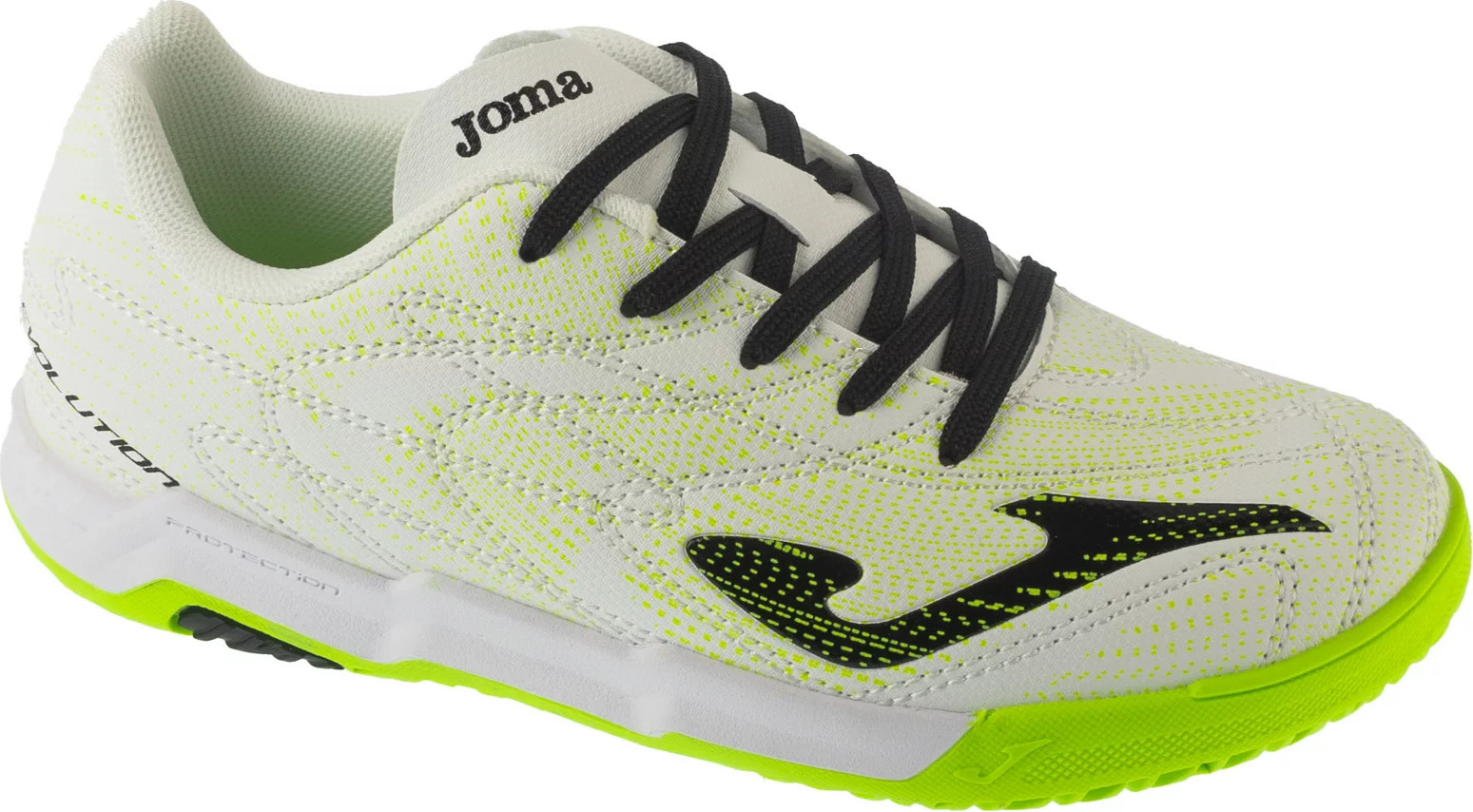Biele detské halovky s limetkovými vzormi Joma Evolution Jr 2502 IN EVJW2502IN Veľkosť: 32