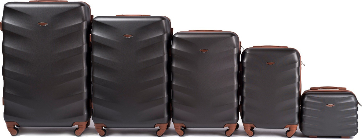 Päťdielna sada cestovných kufrov ALBATROSS - čierna 402, Luggage 5 sets (L,M,S,XS,BC) Wings, Black Veľkosť: Sada kufrov