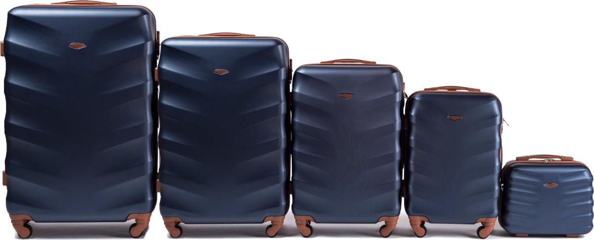 Päťdielna sada cestovných kufrov ALBATROSS - tmavomodrá 402, Luggage 5 sets (L,M,S,XS,BC) Wings, Blue Veľkosť: Sada kufrov
