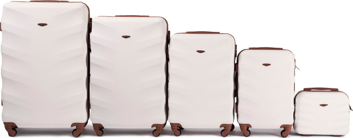 Päťdielna sada cestovných kufrov ALBATROSS - smotanová 402, Luggage 5 sets (L, M, S, XS, BC) Wings, Dirty white Veľkosť: Sada kufrov