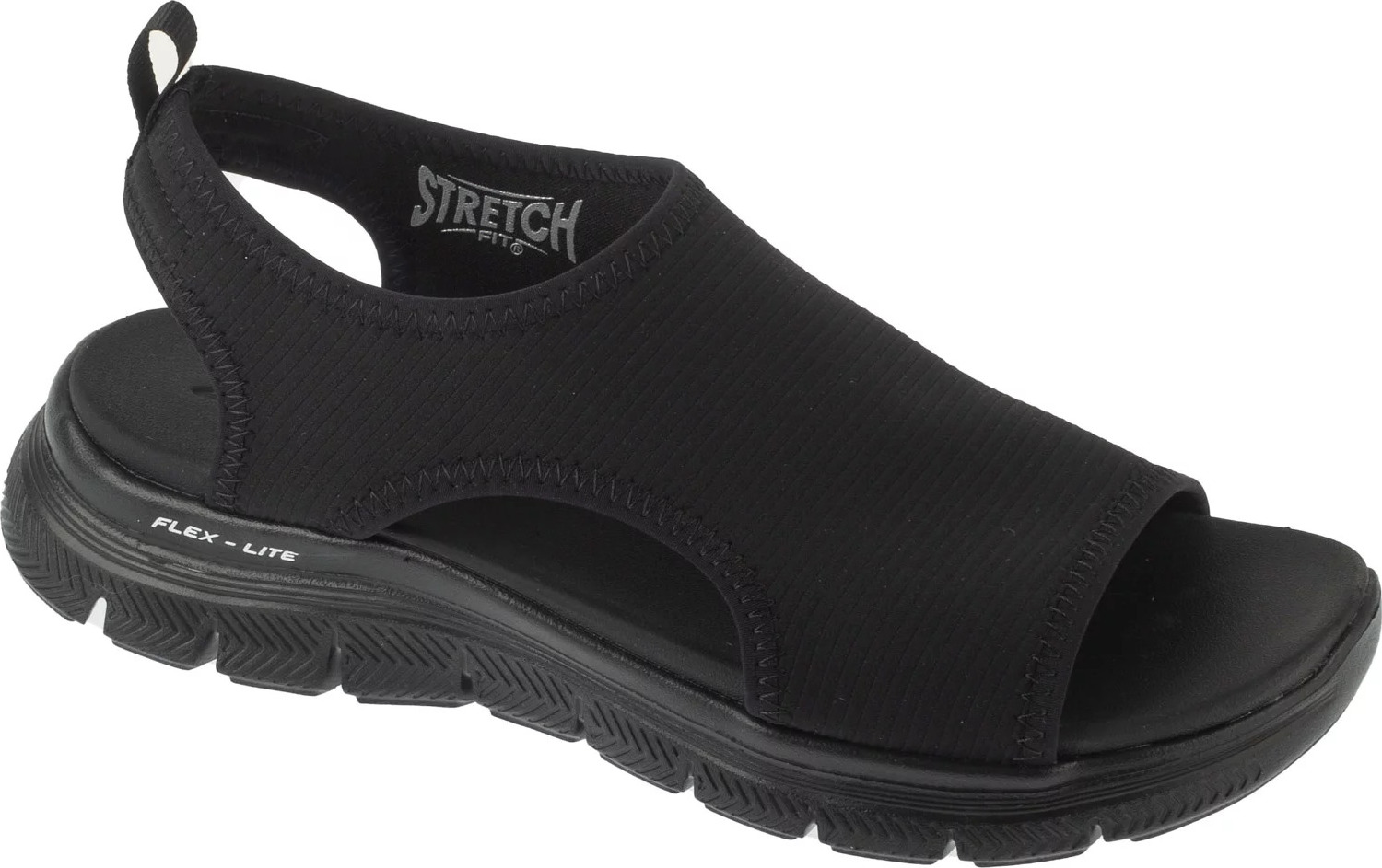 Čierne dámske športové sandále Skechers Flex Appeal 4.0 - Moon Lines 119478-BBK Veľkosť: 36