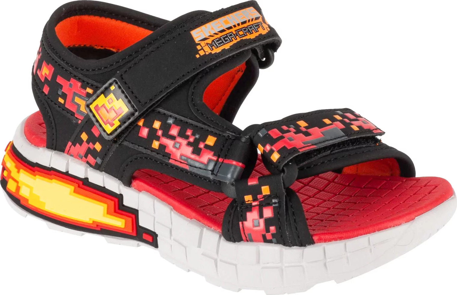 Červeno-čierne detské sandále Skechers Mega-Splash 4K 402161L-BKRD Veľkosť: 35