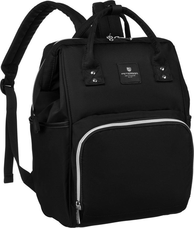 Peterson Čierny dámsky batoh s uchytením na kočík PTN MB2-5992 Veľkosť: ONE SIZE