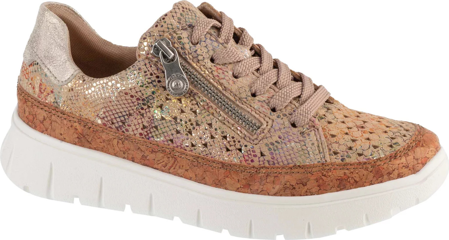 Béžové dámske kožené tenisky Rieker Sneakers N1315-90 Veľkosť: 40