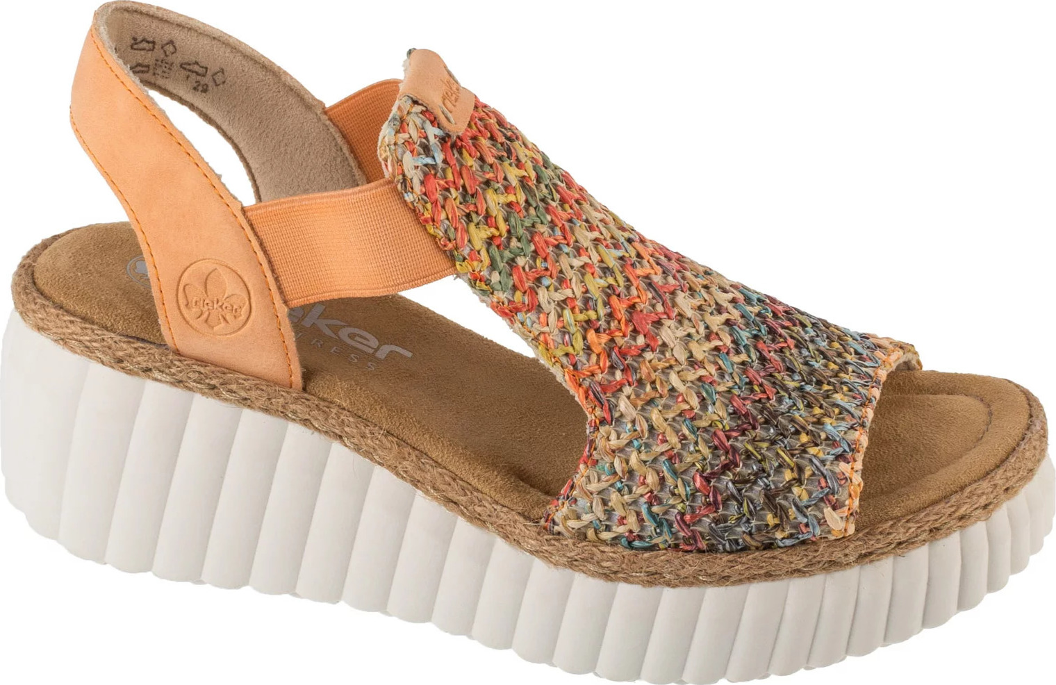 Farebné dámske sandále na kline Rieker Sandals 69172-92 Veľkosť: 38