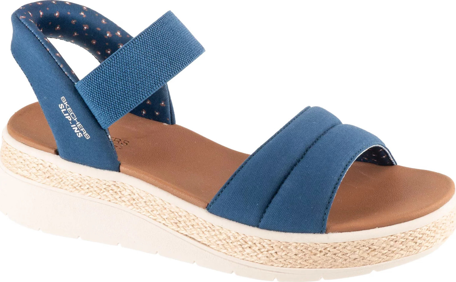 Modré dámske sandále na kline Skechers Slip-Ins: BOBS Sun Ray 114413-NVY Veľkosť: 40