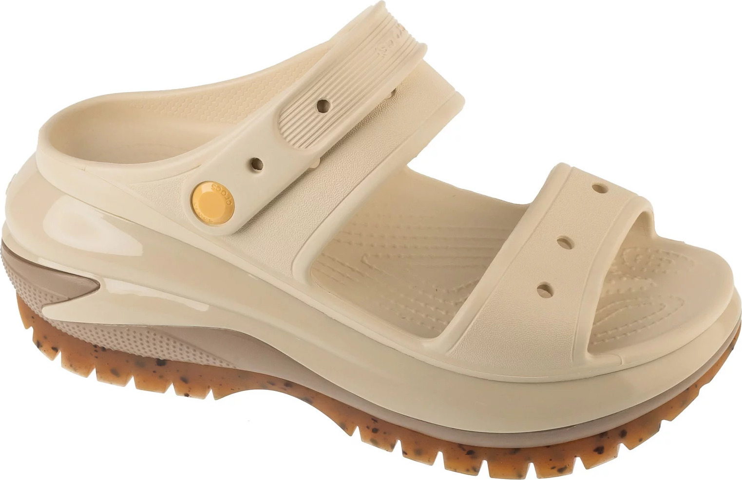 Béžové dámske šľapky na platforme Crocs Classic Mega Crush Sandal 207989-214 Veľkosť: 39