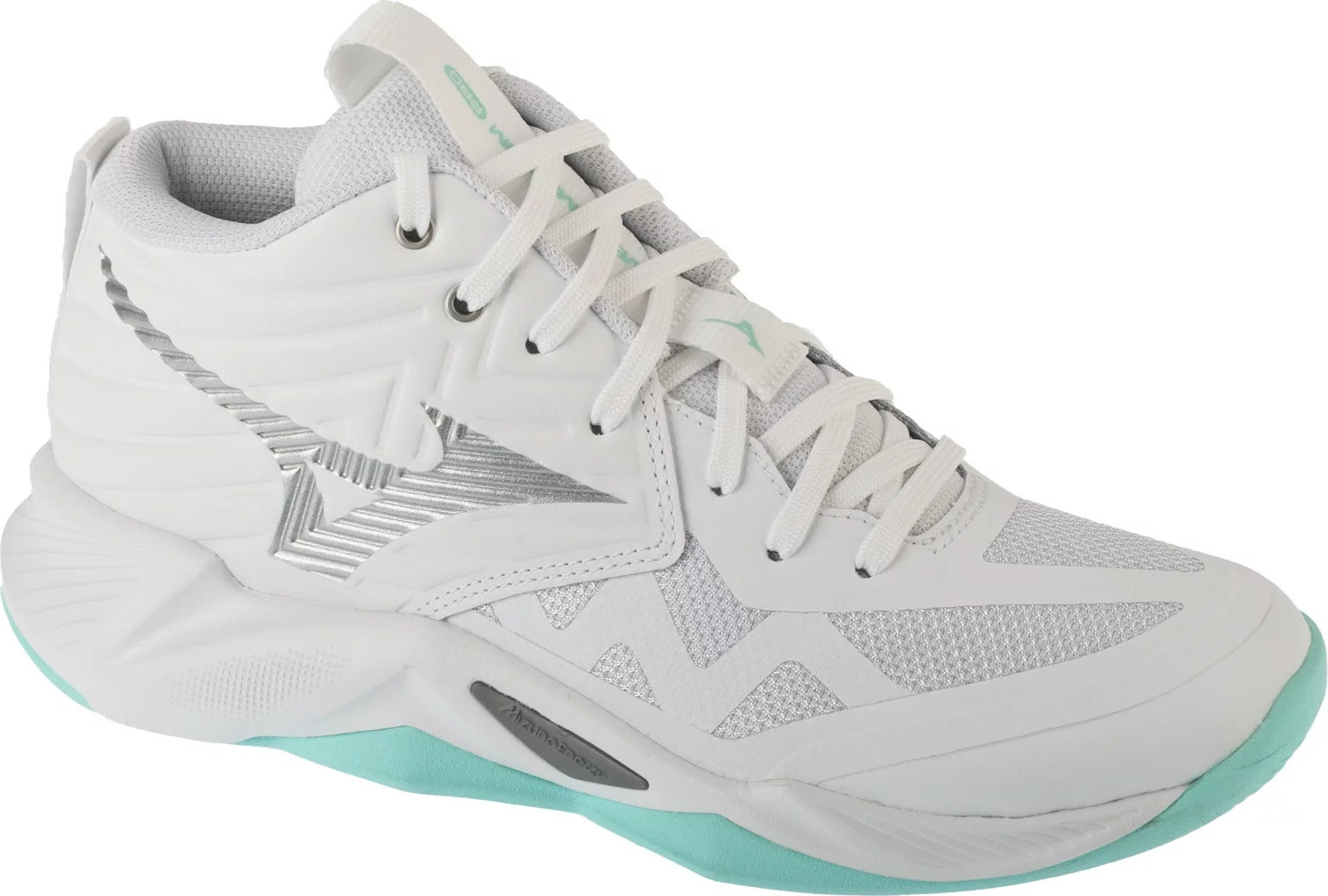 Biele dámske volejbalové tenisky Mizuno Wave Momentum Pro Mid V1GC254545 Veľkosť: 37