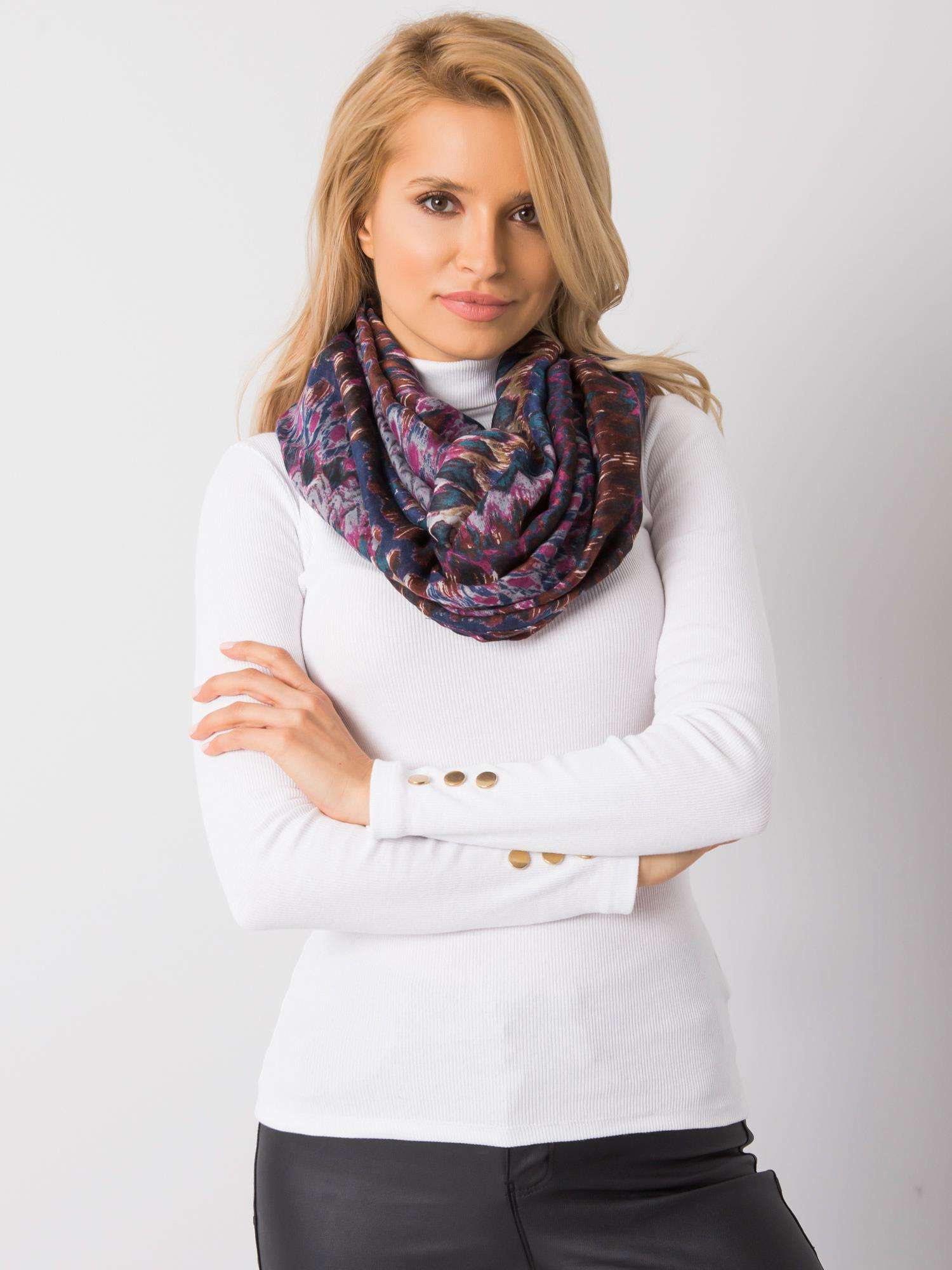 Fialovo-hnedá vzorovaná šatka -AT-CH-F106016-purple Veľkosť: ONE SIZE