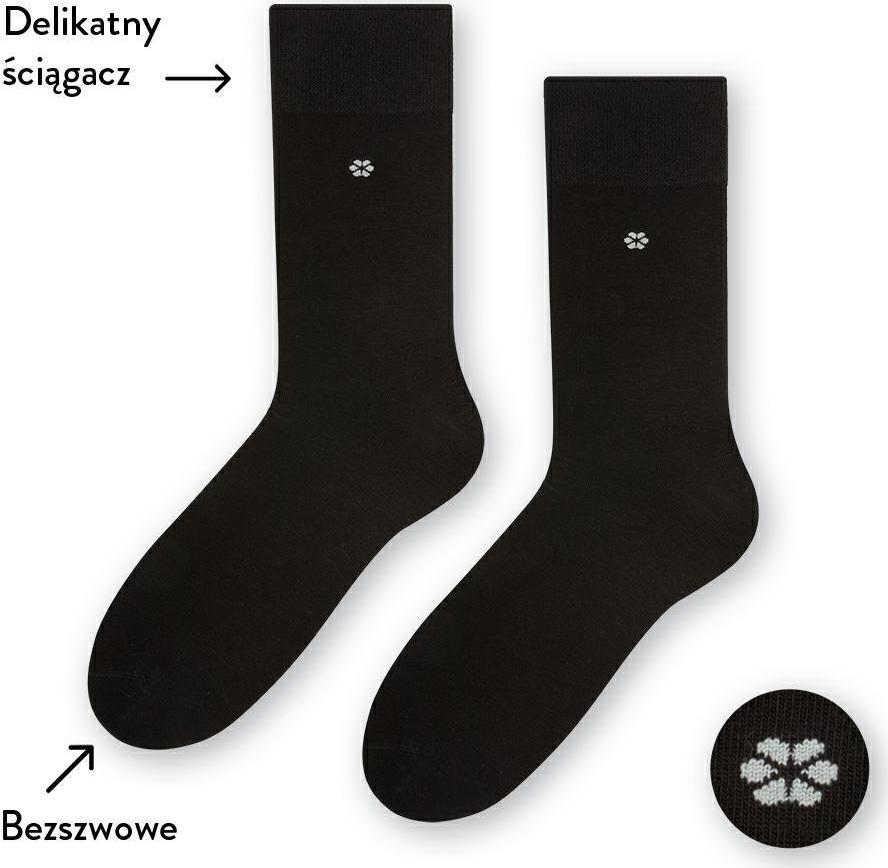 Čierne pánske ponožky Art. 056 H096, BLACK - PRESSURE FREE Veľkosť: 39/41