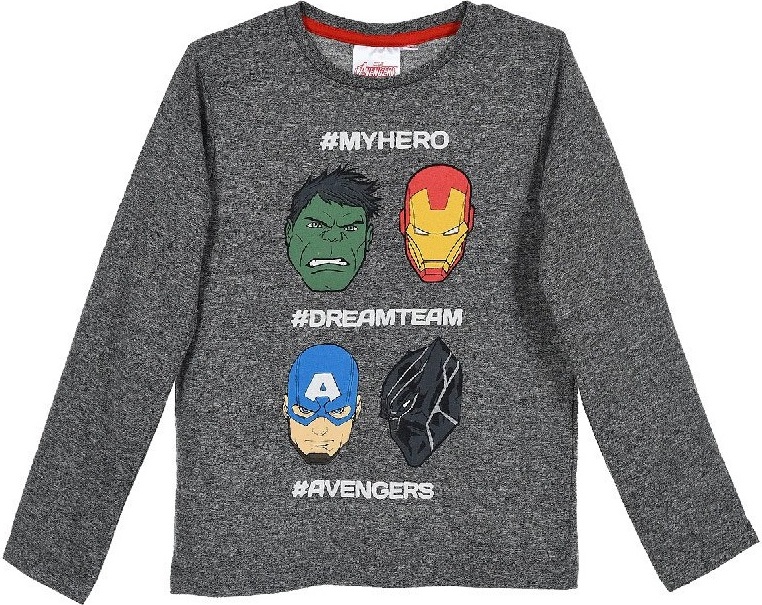 Šedé detské tričko s dlhým rukávom Avengers Marvel Veľkosť: 140