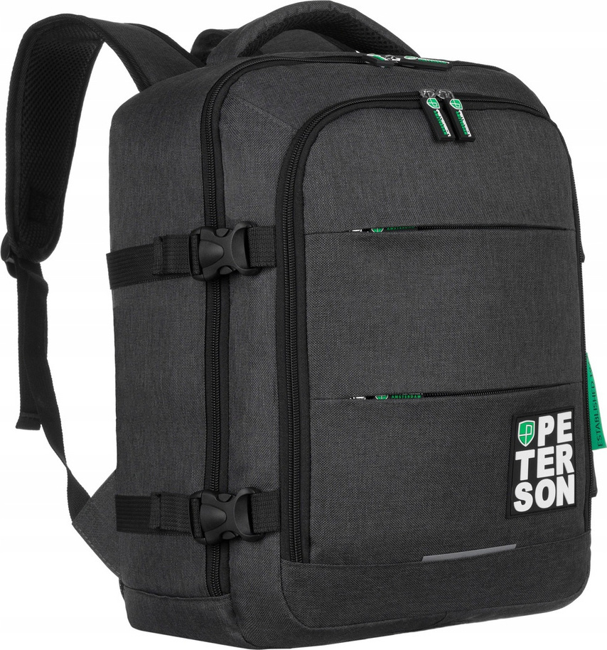 Peterson Čierno-zelený športový batoh na notebook [DH] PTN PLG-01-T Veľkosť: ONE SIZE