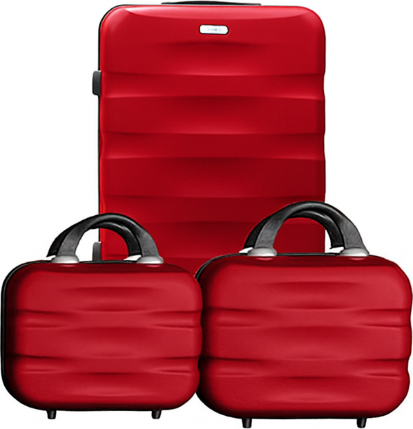 Peterson Červená 3dielna sada cestovných kufrov [DH] PTN 5806-SET Veľkosť: Sada kufrov