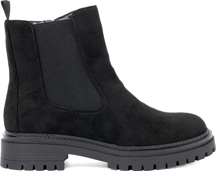 Klasické dámske čierne členkové topánky na hrubej podrážke 7618-1B Veľkosť: 39