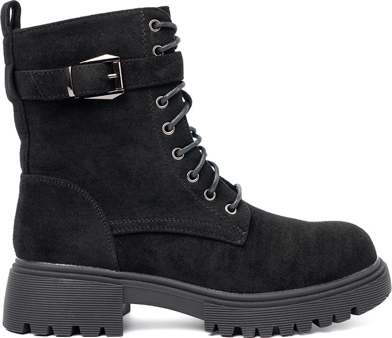 Čierne dámske workery so sponou a šnurovaním 5699B Veľkosť: 36