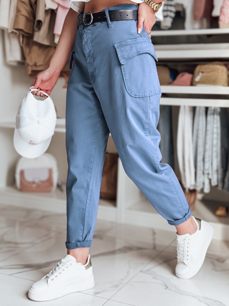 Modré dámske pohodlné voľné nohavice GOTRENDI UY2522 Veľkosť: M