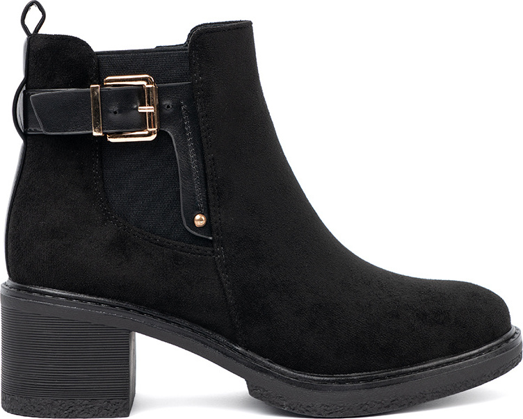 Čierne dámske členkové topánky so sponou na stabilnom podpätku, podpätok 6 cm SP291B Veľkosť: 36